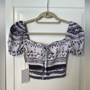 Aritzia Wilfred Smocked Blouse NWT Sz XS